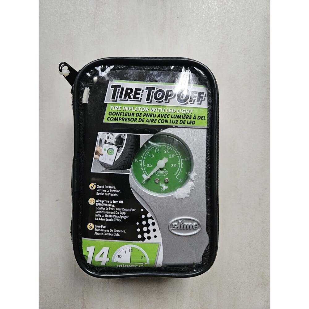 SLIME Tire Inflator With LED Light 50 PSI